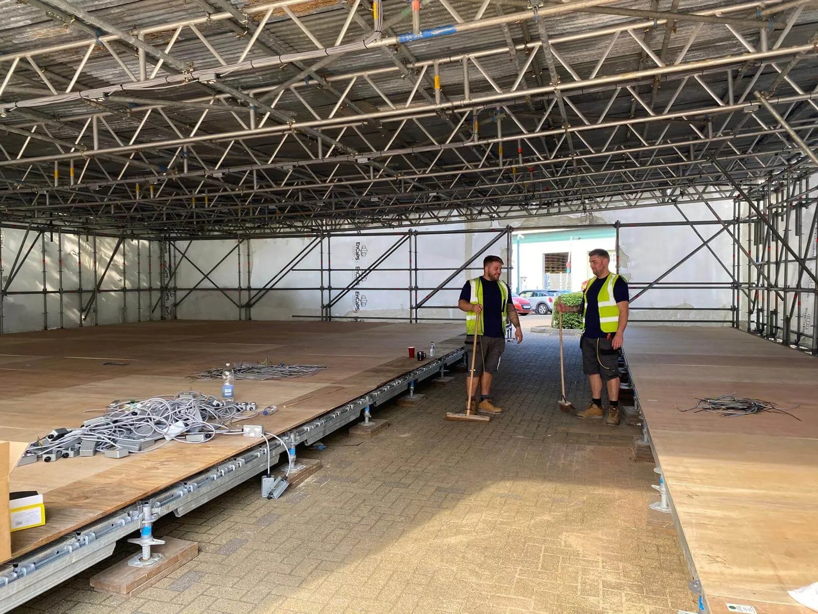 Temporary Roof Construction for NHS COVID-19 Testing Centre